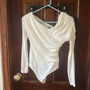 White velvet bodysuit from express. Size small